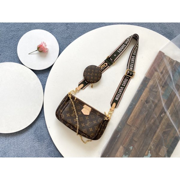 Best Louis Vuitton High Quality M44823 PPink green iece Suite Iconic Bags Replica Handbags Louis Vuitton Pochette