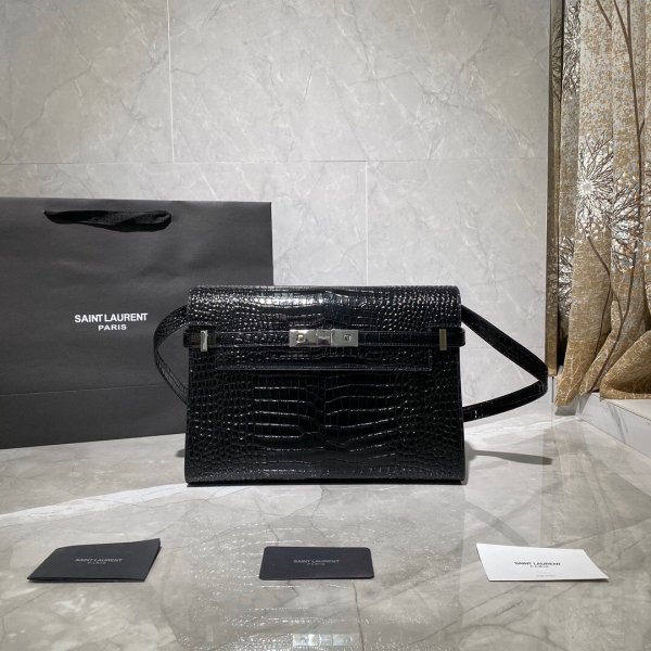 Luxury Saint Laurent Nano Manhattan Calfskin Silver Bag Replica Handbags YSL Manhattan