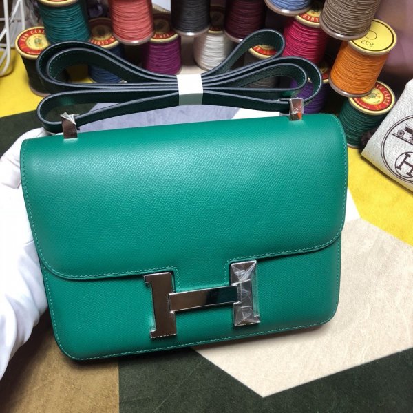 Hermes Constance Bag 23cm Epsom Leather Green Replica Handbags Hermes Constance 23cm