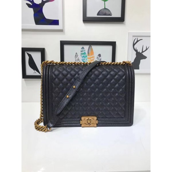 AAA+ Caviar Le Boy 30 cm Medium Best Black Bags Replica Handbags Ch 