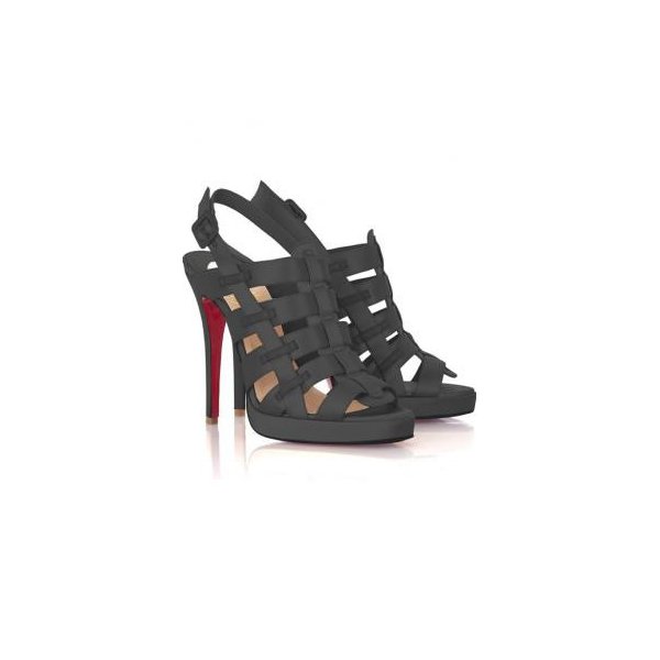 Christian Louboutin Black Satin Sandals Replica Luxury Shoes Christian Louboutin Sandals