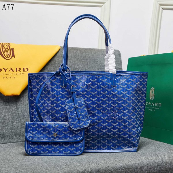AAA+ Goyard Classic Chevron St Louis PM Totes Blue Bags Replica Handbags Goyard Totes