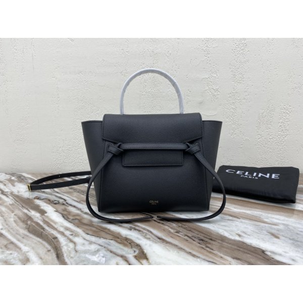 Replica Celine Leather Nano Belt Bag in Black Replica Handbags Celine Nano