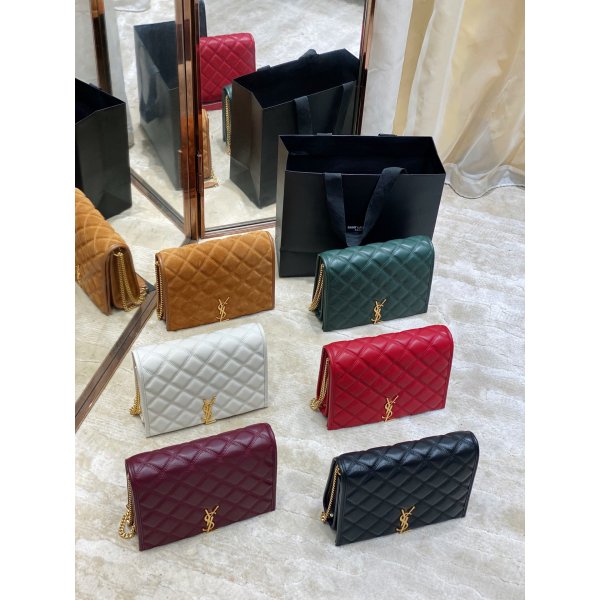 Replicas Saint Laurent Becky Large chain bag in quilted lambskin Replica Handbags YSL Shoulder