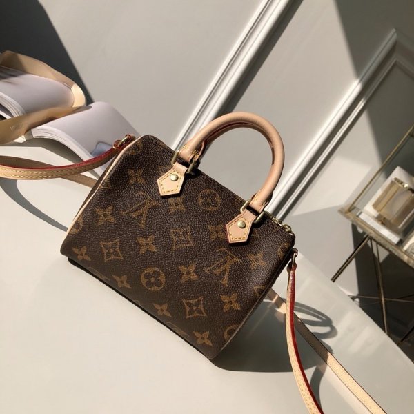 Replica Louis Vuitton Fashion Nano Speedy Monogram M61252 Marron Handbags Replica Handbags Louis Vuitton SpeedyTwist