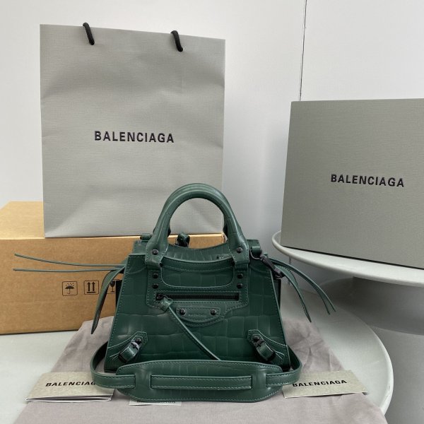 AAA+ Balenciaga Replica cuag Dark green crocodile bag Replica Handbags Balenciaga Cuag