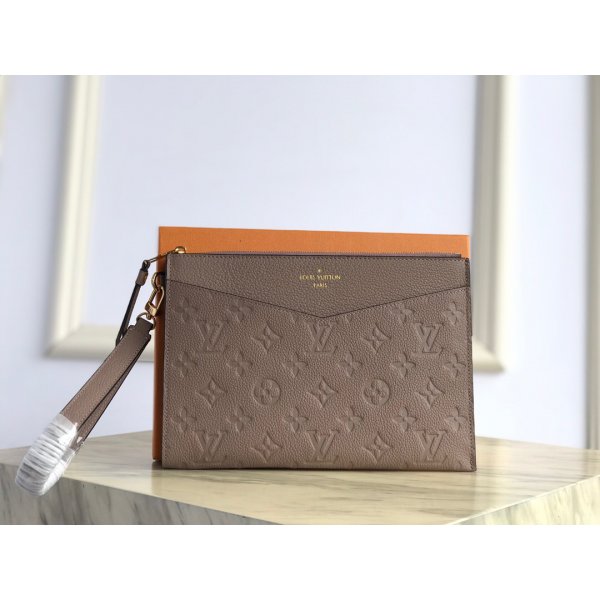 Luxury Louis Vuitton 2020 SS Pochette Melanie M68707 Turtledove Mm Replica Handbags Louis Vuitton Pochette