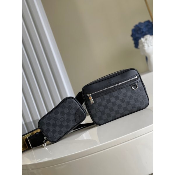 Louis Vuitton Scott Messenger Damier Graphite Canvas N50018 Bags Replica Handbags Louis Vuitton Messenger