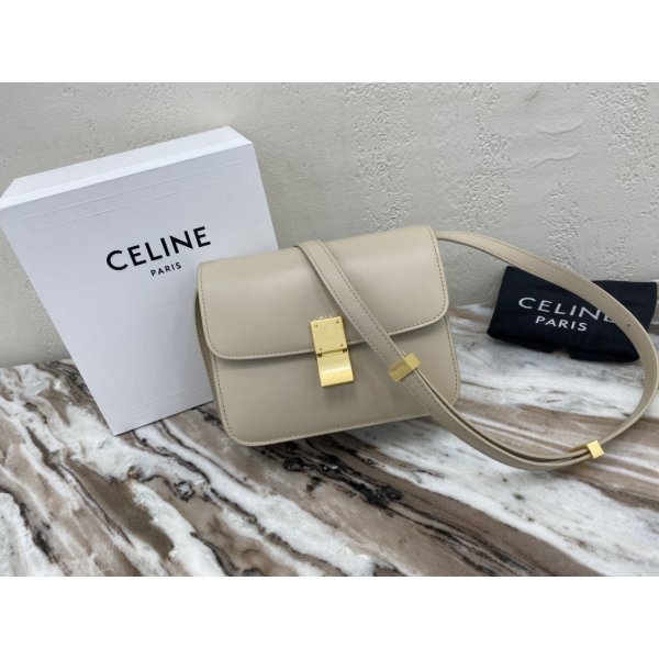 Celine Top Quality Teen Classic Box Apricot Bag Replica Handbags Celine Classic