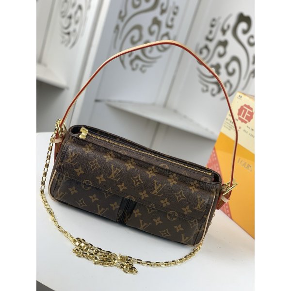 Louis Vuitton Replica Monogram Viva Cite Mm Shoulder M51164 Camel bag Replica Handbags Louis Vuitton Monogram