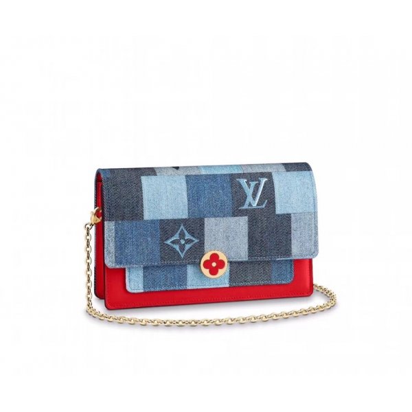 Louis Vuitton Monogram Denim Canvas Flore Chain M69036 Top Quality Bag Replica Handbags Louis Vuitton Monogram