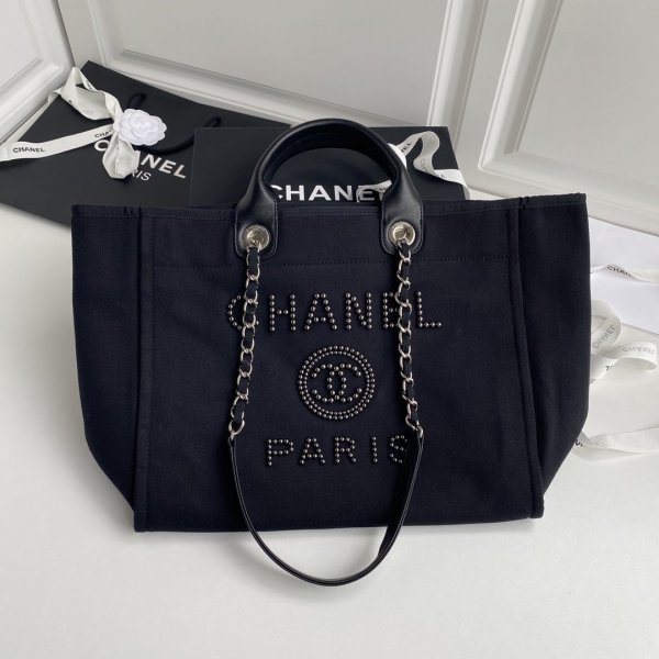 Wholesale CC 66941 Canvas Shopping Black Bags Replica Handbags Ch 