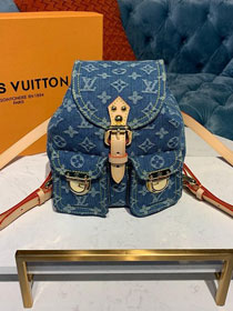 2020 Louis vuitton original denim mini backpack M44461 blue