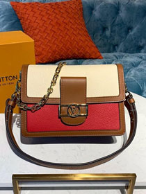 2020 louis vuitton original calfskin dauphine mm M55071 red&beige