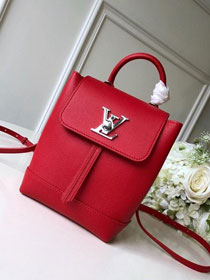 2019 louis vuitton original calfskin mini lockme backpack M54573 red