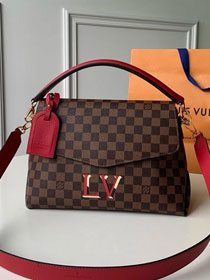 2019 louis vuitton original damier ebene beaubourg mm bag N40176 red