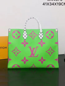 louis vuitton original monogram coated canvas onthego gm tote bag M44570 green