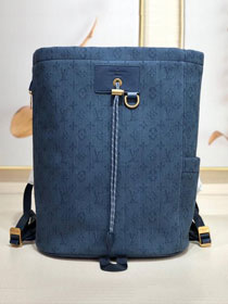 2019 louis vuitton original monogram denim chalk backpack M44617 navy blue