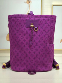 2019 louis vuitton original monogram denim chalk backpack M44617 purple