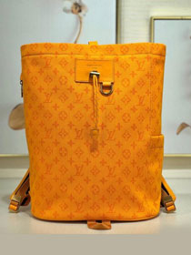 2019 louis vuitton original monogram denim chalk backpack M44617 yellow