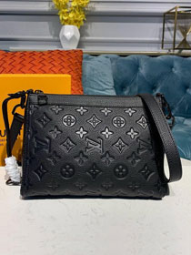 2020 louis vuitton original monogram empreinte triangle messenger bag m55927 black