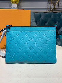 2020 louis vuitton original monogram empreinte triangle messenger bag M55925 blue