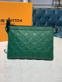 2020 louis vuitton original monogram empreinte triangle messenger bag M54330 green