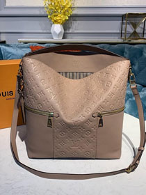 2019 louis vuitton original monogram empreinte melie hobo M44012 grey