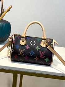 2019 louis vuitton original monogram multicolor nano turenne M92645 black