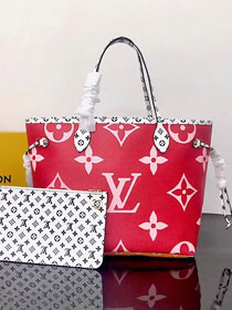 2020 louis vuitton original monogram neverfull mm M44567 red