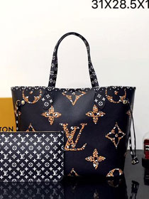 2020 louis vuitton original monogram neverfull mm M44676 black