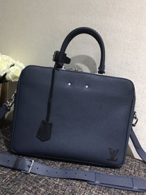2020 Louis vuitton original calfskin armand briefcase MM M55228 navy blue