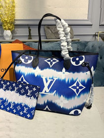 2020 Louis vuitton original monogram canvas escale neverfull mm M45128 blue