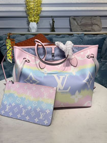 2020 Louis vuitton original monogram canvas escale neverfull mm M45270 pastel