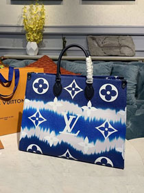 2021 Louis vuitton original monogram canvas escale onthego gm M45120 blue