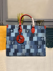 2020 Louis vuitton original monogram denim onthego gm M44992 blue