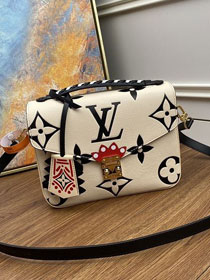 2021 Louis vuitton original monogram giant calfskin pochette metis m45384 beige