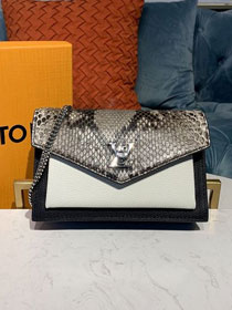 2020 Louis vuitton original python leather mylockme chain pochette N97000 black