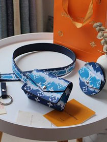 2020 louis vuitton monogram daily multi pocket 30mm belt M0253Y blue