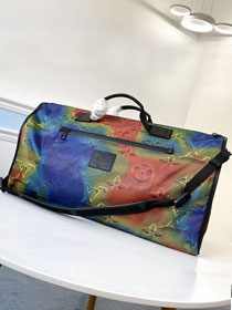 2020 louis vuitton monogram textile reversible keepall 50 M44939 rainbow&grey