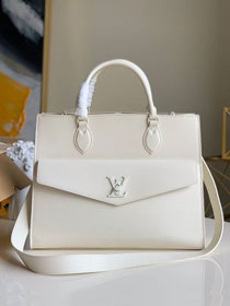 2020 louis vuitton original calfskin lockme tote mm M55847 white