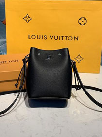2020 louis vuitton original calfskin nano lockme bucket bag M68709 black