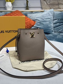 2020 louis vuitton original calfskin nano lockme bucket bag M69205 grey