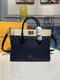 2020 louis vuitton original calfskin on my side tote bag M53823 navy blue