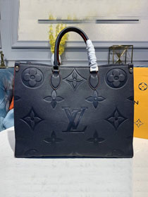 2021 louis vuitton original calfskin onthego tote bag gm M44571 navy blue