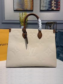 2020 louis vuitton original calfskin onthego tote bag gm M45081 beige