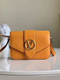 2021 louis vuitton original calfskin pont 9 bag M55946 yellow