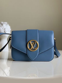 2020 louis vuitton original calfskin pont 9 bag M55947 blue