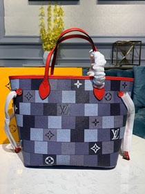 2020 louis vuitton original canvas neverfull mm m41177 blue