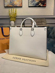 2020 louis vuitton original epi leather onthego tote bag M56081 white